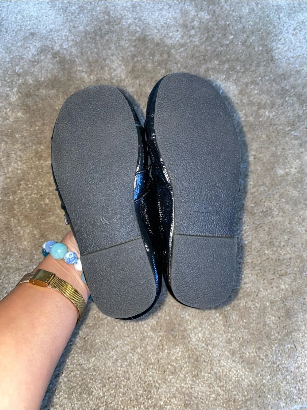 Zara Girls Black Patent Mary Jane Shoes